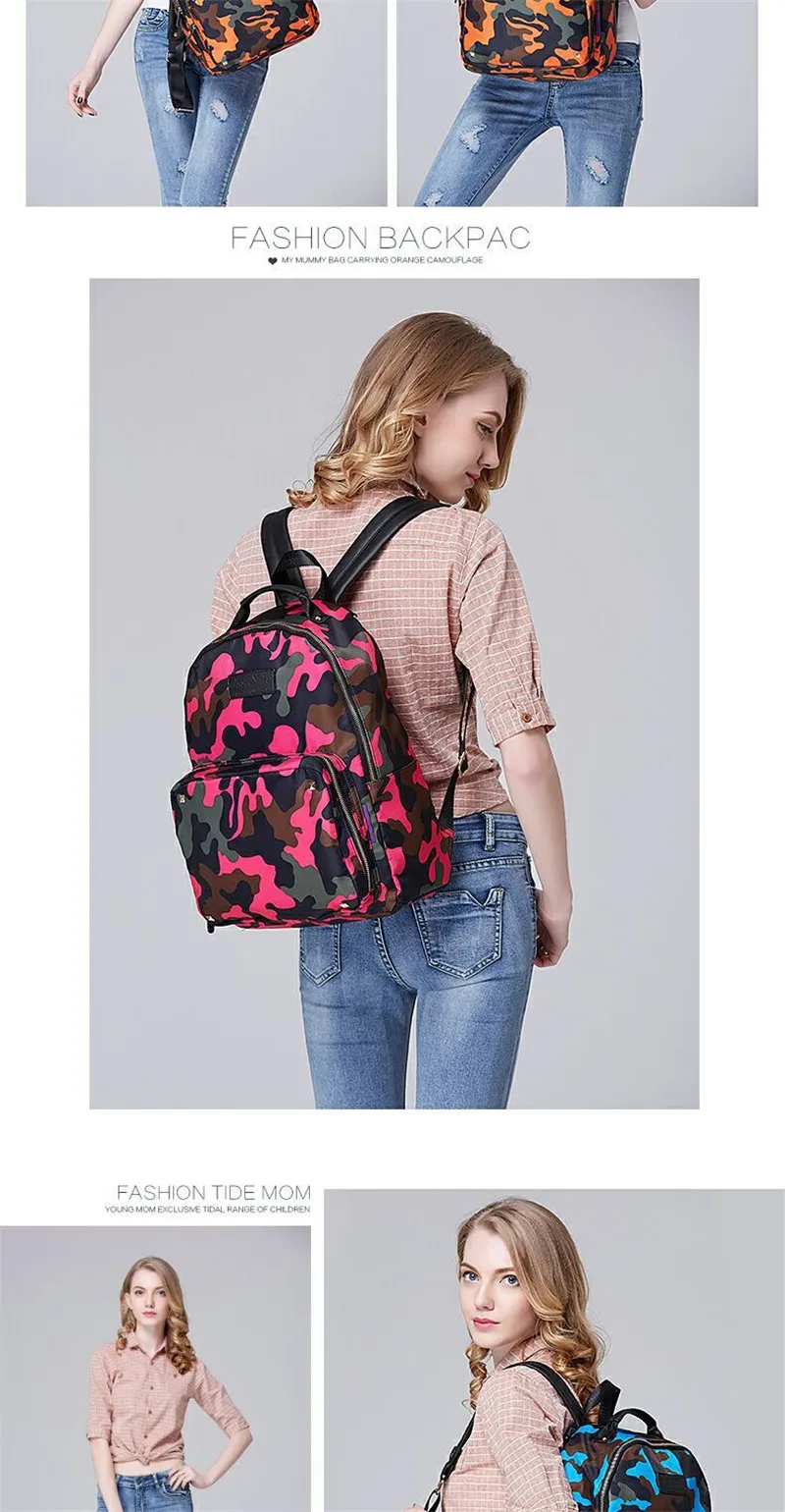2018 Brand New Super Star Same Type Camouflage Machine Washable Mummy bag High-Quality Ladies Fashion Backpack17