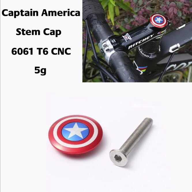 

Bicycle Stem / Headset Top Cap with Screw Headset Cover Captain America 28.6mm 1 1/8"