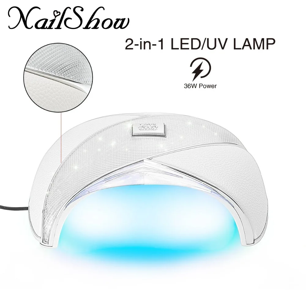 

NailShow Newest Smart UV LED Nail Lamp 36W Genuine Leather Nail Dryer UV Gel Light For Gel Nails Polish With Sensor And Timer