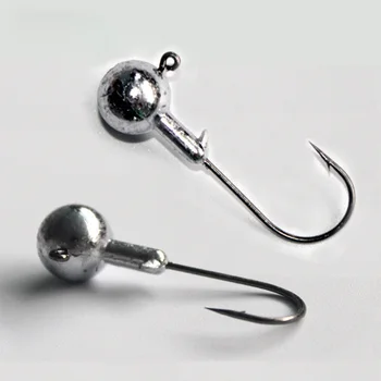 

5pcs High quality carbon steel jig head lead head hook 1.5g 3.5g 5g barbed fishing hook carp Fishing hamecons FH43