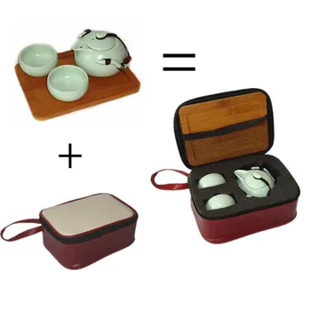 

1 pot 2/4 cups Travel Bag Ding kiln tea Sets portable travel tea set,quick cup,TeaPot Kettle,Gaiwan.kung fu tea set