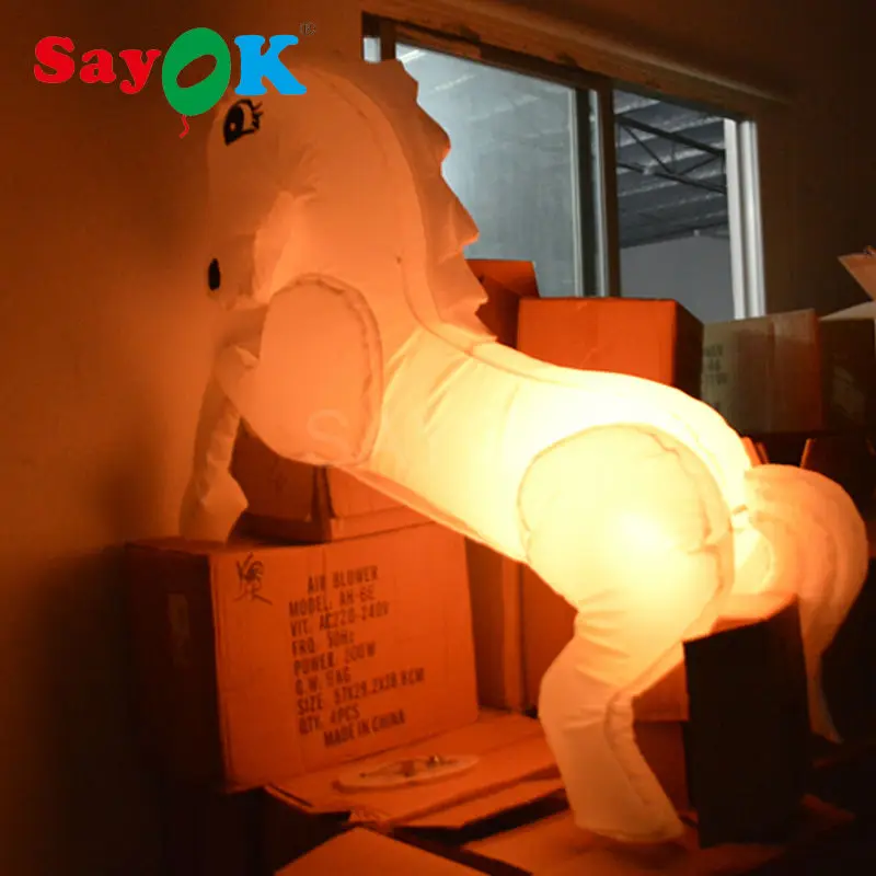 Sayok надувная лошадь животное модель с светодиодный свет надувная лошадь вечерние украшения Красочный светодиодный 1,5 м надувная лошадь