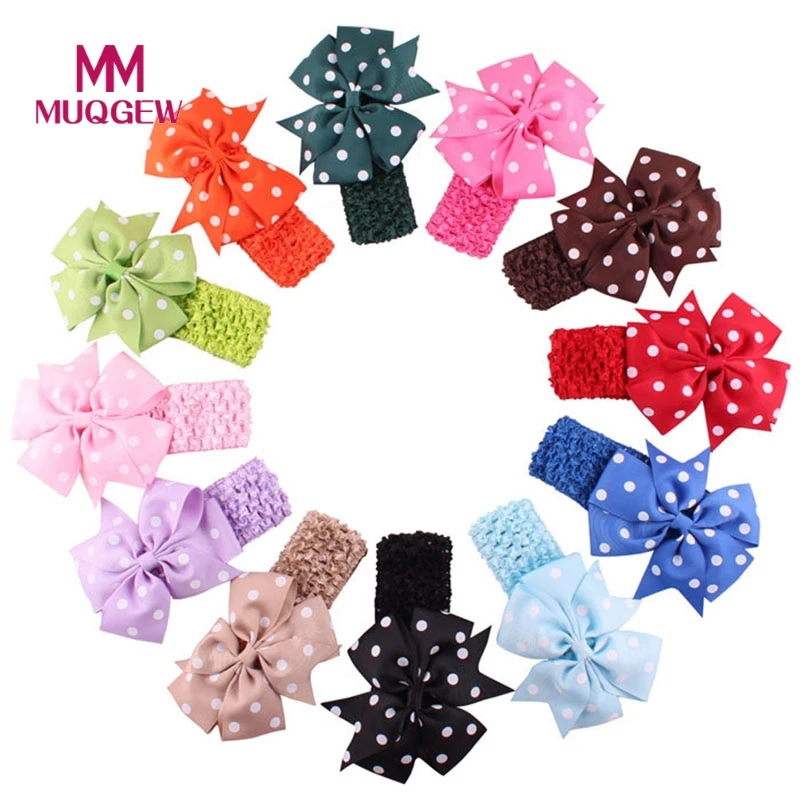 

1PC Babys Headbands Girl's Headband Flower Head Wear Hair Bow Wave Bandeau Hair Accessories Drop Shipping
