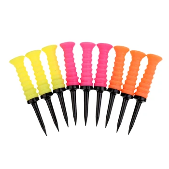 

3 Pieces Durable Plastic & Rubber Elastic Golf Tees 83mm Low Resistance Lightweight and Durable Golf Accessories