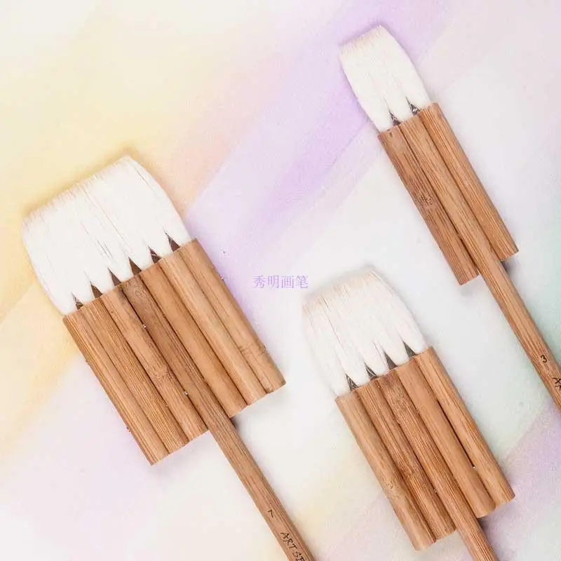 Artsecret New #2205 South Korea Nylon Hairbrass Ferrule Wooden Handle Flat  Combs Brush Suitable For Watercolor Acrylic Painting - Paint Brushes -  AliExpress