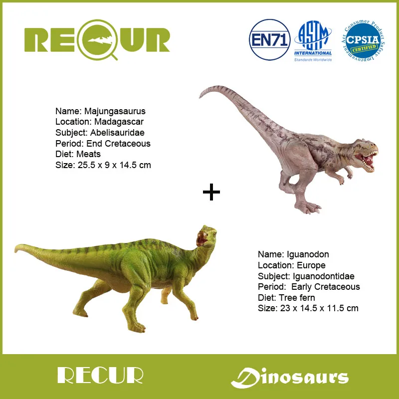 2 Pcs Lot Kambuh Asli Desain Jurassic Dinosaurus Iguanodon