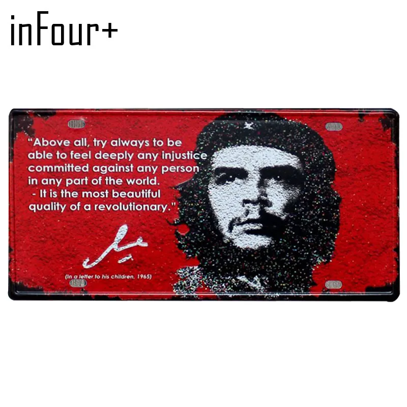 [InFour+] CHE GUEVARA пластина металлическая пластина автомобильный номер жестяная вывеска бар паб кафе для домашнего декора металлическая гаражный знак покраска пластинка, знак - Цвет: MPA2060