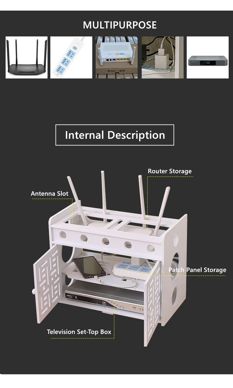 Wi-Fi роутер приемная коробка пробивая Проводная розетка Органайзер набор топ чехол рамка для размещения здоровья пластик украшение для гостиной