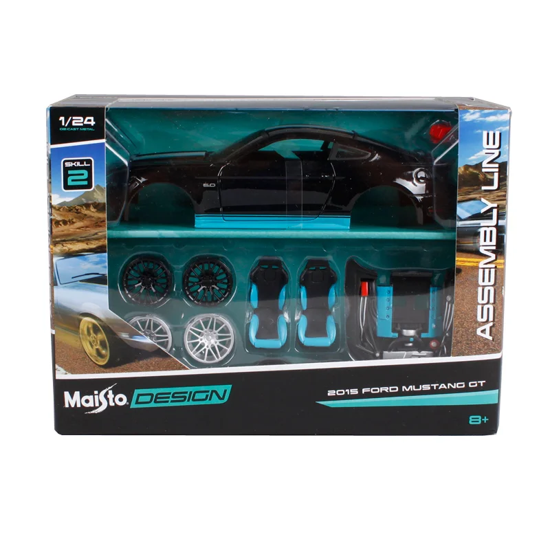 Maisto 1:24 ford mustang gt черный сборный автомобильный Литой Набор Модель автомобиля литой под давлением маннальная игрушка модель автомобиля для автомобильных фанатов 39305