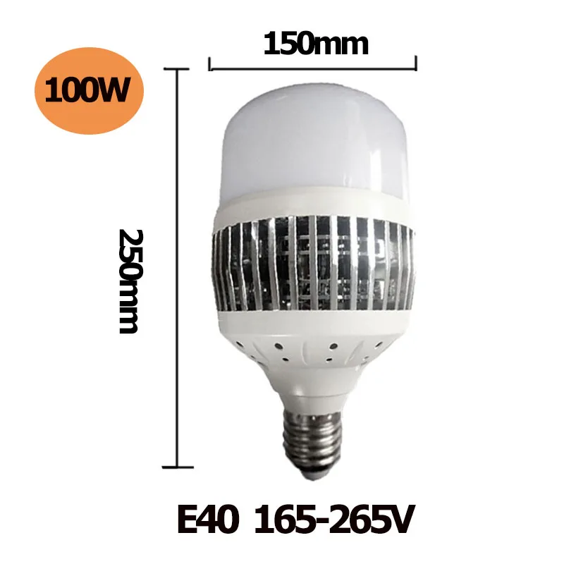 Высокая Мощность светодиодные лампочки E27 E40 лампада ампулы Bombilla 50 W 80 W 100 W 150 W 220 V 230 V Светодиодная лампа для Заводская мастерская - Испускаемый цвет: 100W E40