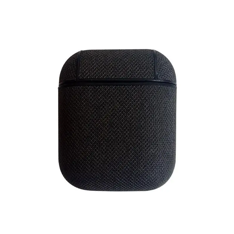 Защитный чехол для Airpods, беспроводная bluetooth-гарнитура, сумка для зарядки, кожаный чехол для наушников, корпус для Airpods для Iphone - Цвет: Black