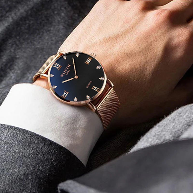 

New Relogio Masculino Simple Steel Table Male Quartz Watches Men's Brand Clock Waterproof Diamond Scale Large Dial Watch Student