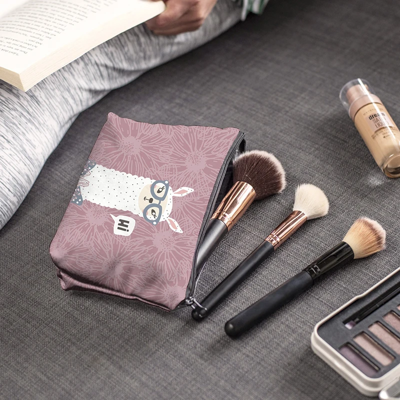 Jom Tokoy حقيبة تنظيم مستحضرات التجميل حقيبة مستحضرات تجميل الطباعة اللاما التجميل حقيبة أزياء النساء متعددة الوظائف حقيبة التجميل hzb960