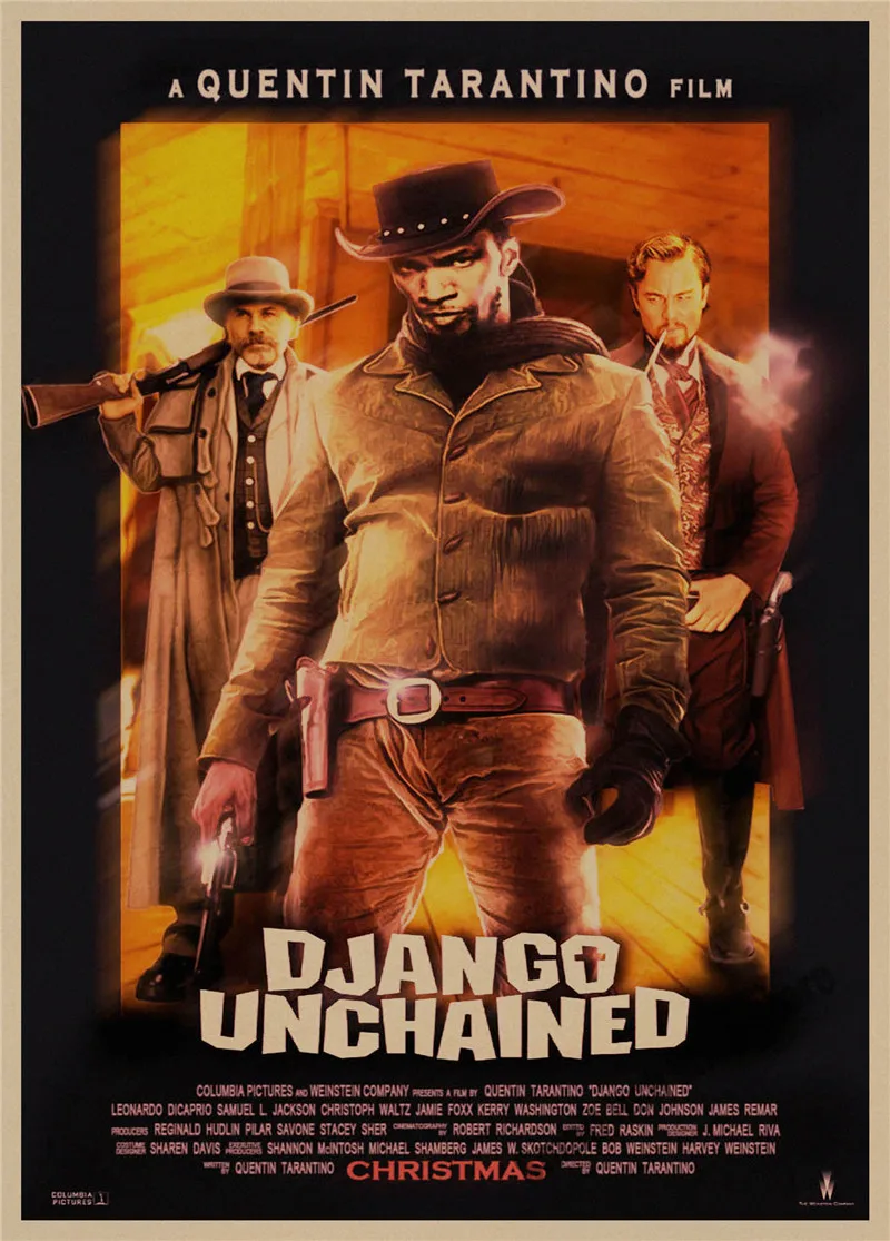 Django Unchained Квентин Тарантино ретро плакат, крафт-бумага, бумага для бара, кафе, домашний Декор, живопись, наклейка на стену