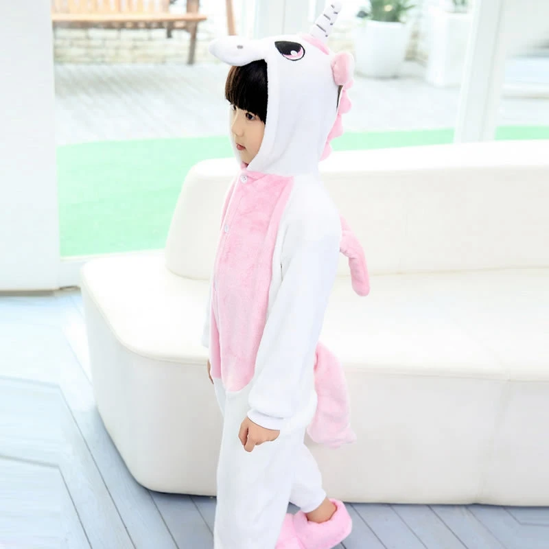 Pink Unicorn Boy Girl Pajamas Children Unisex pijamas Kids Cartoon Animal Unicornio Cosplay Pyjama Onesie Sleepwear Hoodie