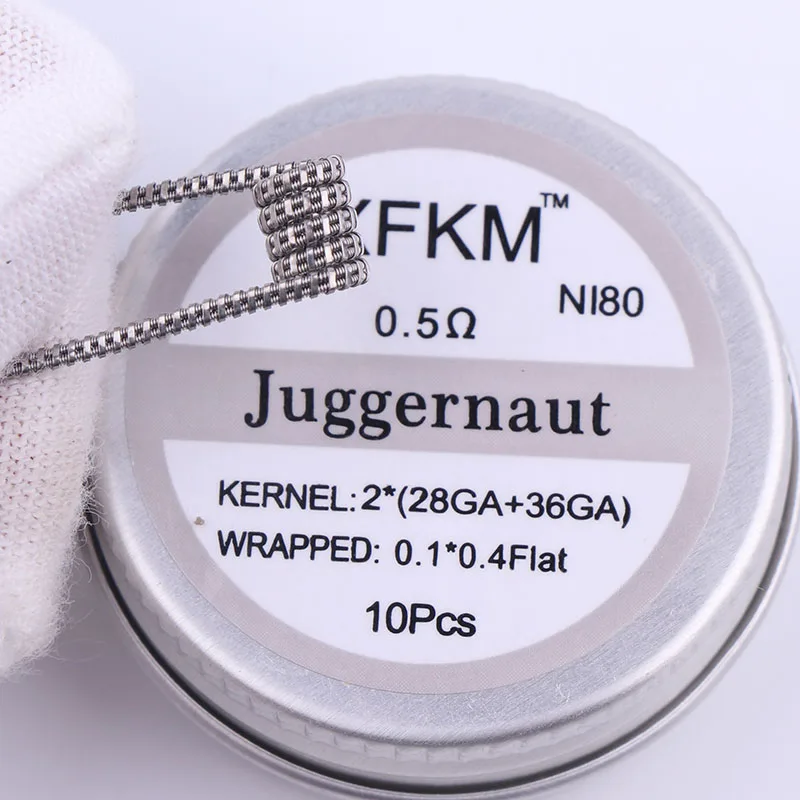 XFKM NI80 высокая плотность Clapton готовые катушки для электронной сигареты RDA RTA RBA атомайзер мод нагревательный провод - Цвет: juggernaut 05