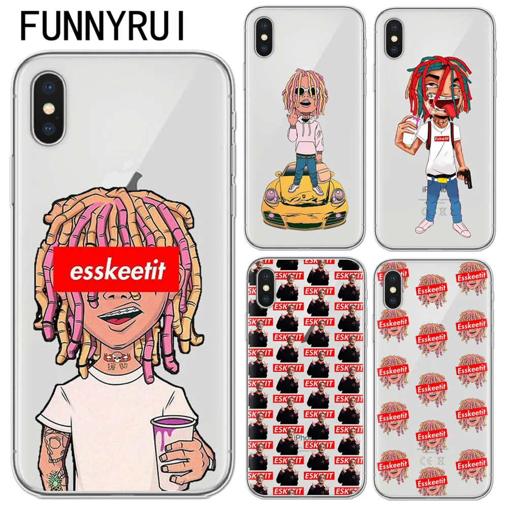FUNNYRUI Hip Hop Raper Esketit Lil Pump Soft Silicone Case for iPhone 5 5S SE 6 6S Plus 7 7Plus 8 8Plus X 10 Phone Cover Cases |