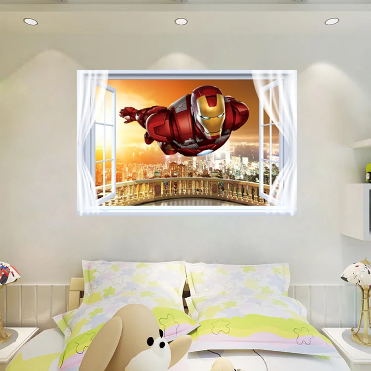 

DIY Gift 3D Iron Man Window Wall Stickers Decal Mural Avengers Hulk Thor Kids Nursery Baby Decor B300