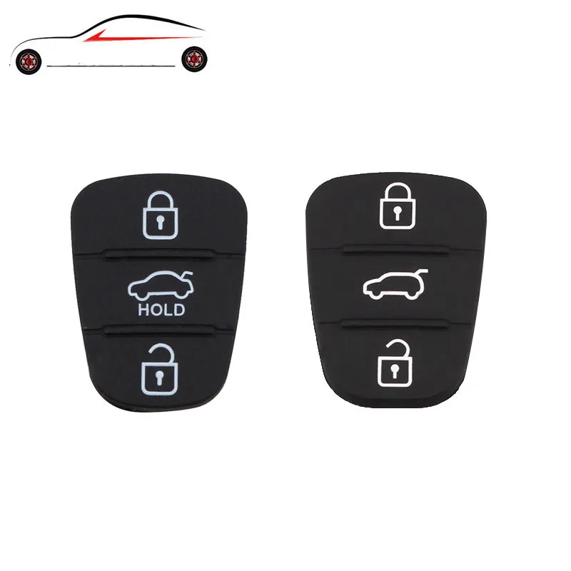 

GORBIN 2pcs/lot 3 Button Remote Key Fob Case Rubber Pad For Hyundai I10 I20 I30 IX35 for Kia K2 K5 Rio Sportage Flip Key