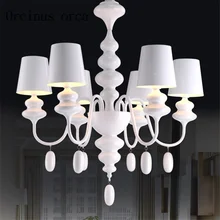 Creative personality pastoral style iron Chandelier living room bedroom restaurant warm children's room white Chandelier european style modern simple cloth lace chandelier living room study room bedroom french garden white iron chandelier