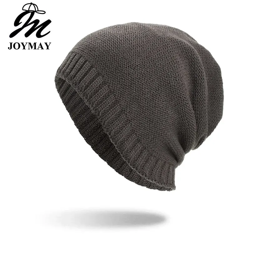 

Joymay 2018 Two way Wearing Winter Beanies Hat Disorderly Color Unisex Plain Warm Soft Skull Knitting Cap Hats Wholesale WM092