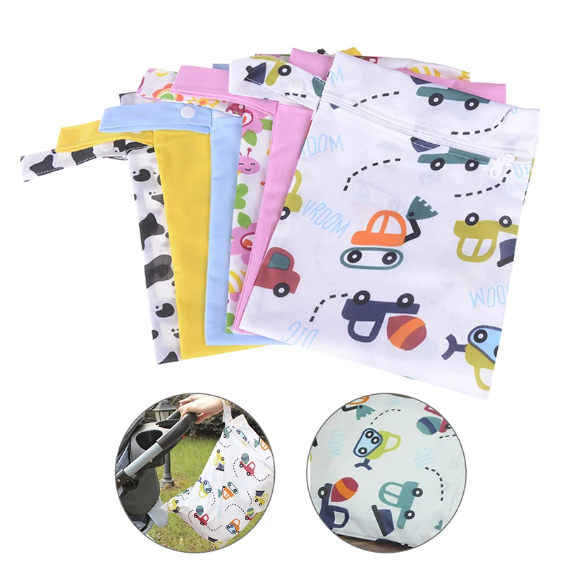 

Waterproof Reusable Wet Bag Printed Pocket Nappy Bags PUL Travel Wet Dry Bags Mini Size 20x25cm Diaper Bag