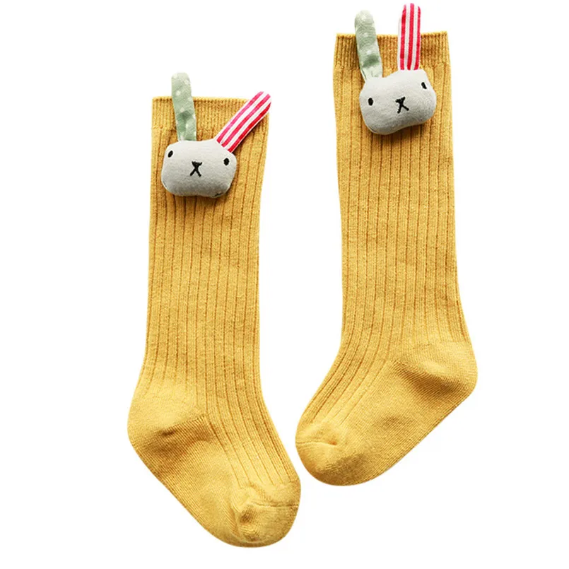 Носки для новорожденных девочек, носки-тапочки с рисунком кролика, звезды, цветов Нескользящие носки skarpetki kniekousen meisje#4M28