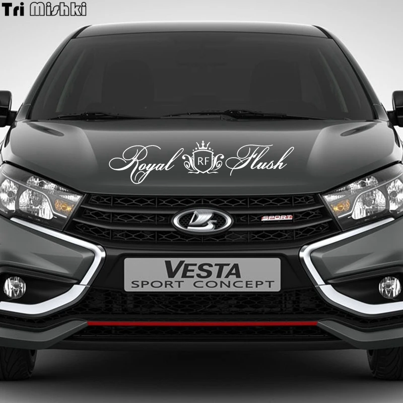 

Tri Mishki HZX950 60*14.3cm Cute Crown Royal Flush car sticker auto Windscreen Vinyl Decals Accessories Sticker