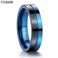 Tigrade Black Blue Titanium Ring 5mm 7mm Men Women Engagement Anel Masculino Rings For Male Wedding bague Anillos Hombre 2