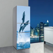 60x150 см/60x180 см Дельфин Животное шаблон наклейки на холодильник ПВХ Холодильник Дверь Кухня самоклеющиеся настенные стикеры s Декор