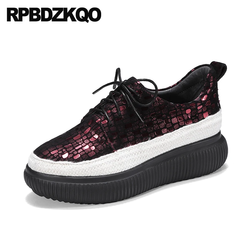 

creepers glitter wedge platform straw autumn spring bling sequins single shoes muffin red wine sequin luxury women hemp elevator