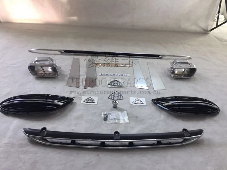  MB S-class W222 S350 S400 S450 S500 S600 fit for maybach S600 body kits  fron lip, cover, diffuser, emblem (14)