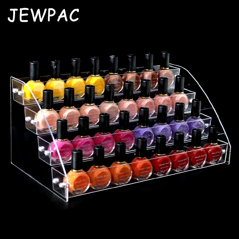 

JEWPAC Multifunction Nail Polish Rock Nail Polish Display Shelf Makeup Tool Holder Cosmetic Organizer Nail Polish Storage Stand