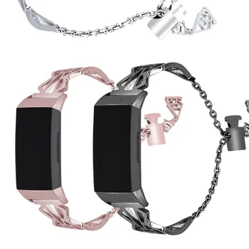 

Suitable for Fitbit charge3 dual small half-bracelet stainless steel hollow steel band metal band charge3 band