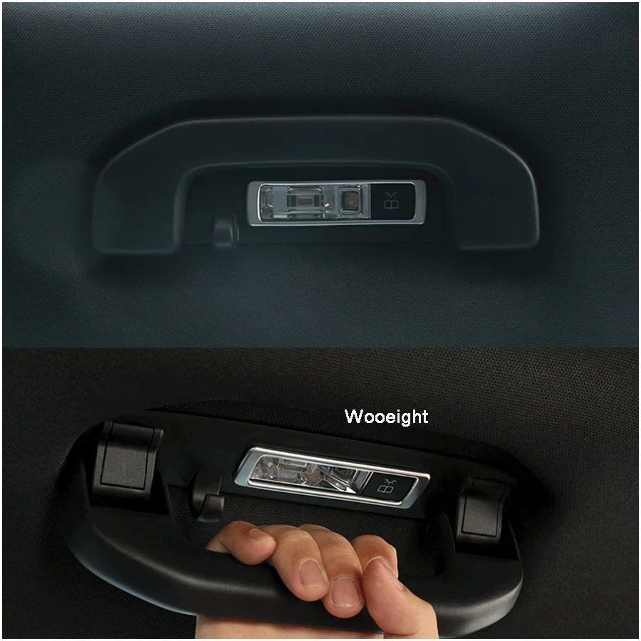 Wooeight 4Pcs ABS Matt Silver Car Roof Read Lamp Handle Light Switch Frame Trim Button Cover For Mercedes Benz GLC C Class (1)