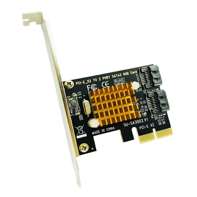 SATA карта PCI-E 2X 4X 8X 16X контроллер карты PCI Express SATA 3,0 2-Порты и разъёмы SATAIII SSD SATA 6 Гбит адаптер расширения Панели расширительные платы