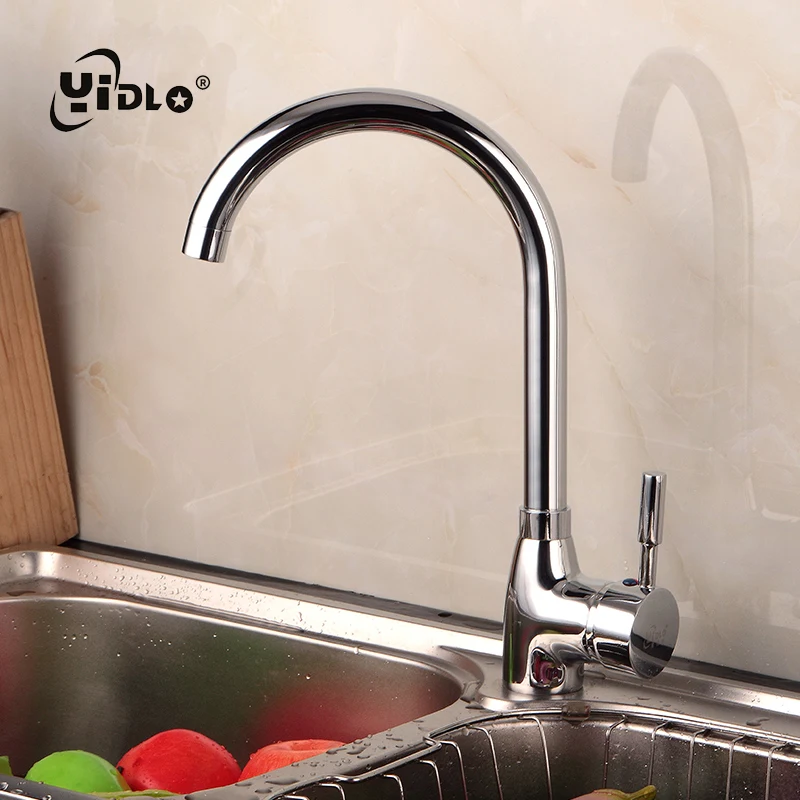 Kitchen Sink basin Faucet 360 Degree Swivel Spout Tube Water Tap Type Seven Pipe Silvery Brass Faucets Hot And Cold Mixer Taps