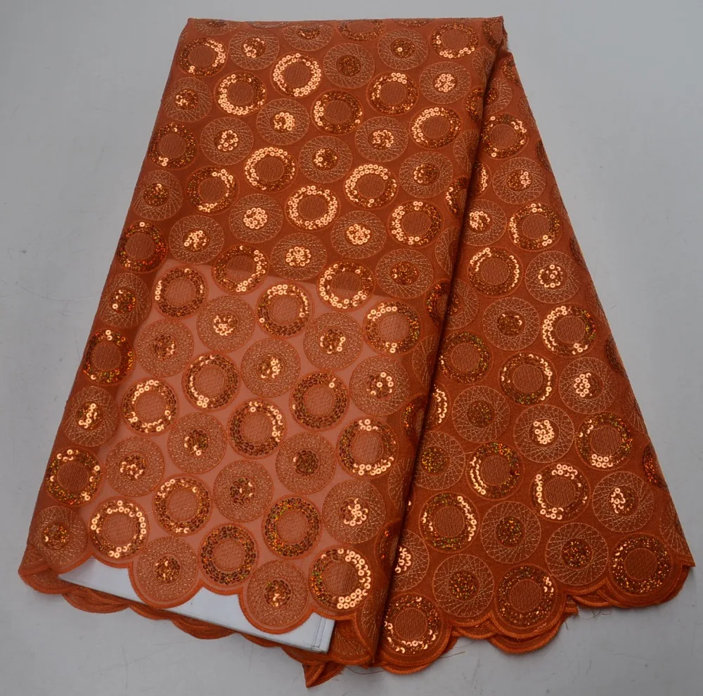 

Royal high quality organza lace fabrics, best designed Nigerian chiffon lace fabrics with beautiful sequins