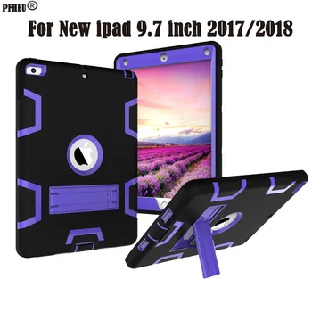 

New For New iPad 9.7 2017 2018 Model A1822 A1823 A1893 A1954 Cover Kids Safe Shockproof Heavy Duty Silicone Hard Cover kickstand