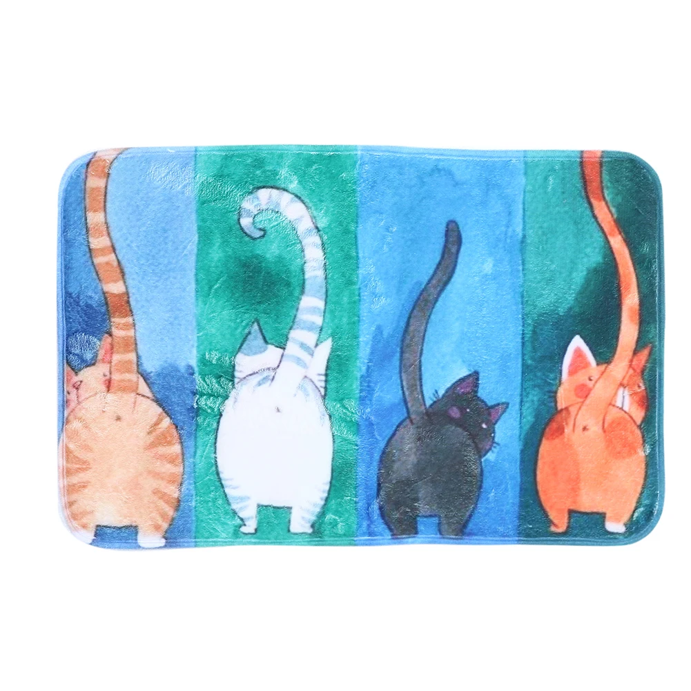 Hallway Welcome Floor Mats Animal Cute Cat Print Bathroom Kitchen Carpet