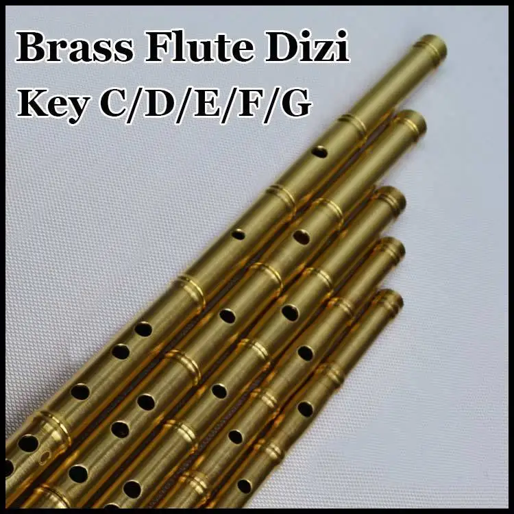 Chinese Brass Flute Dizi Traditional Professional Musical Instrument Ethnic Transverse Flauta Handmade Metal Self-defense Weapon