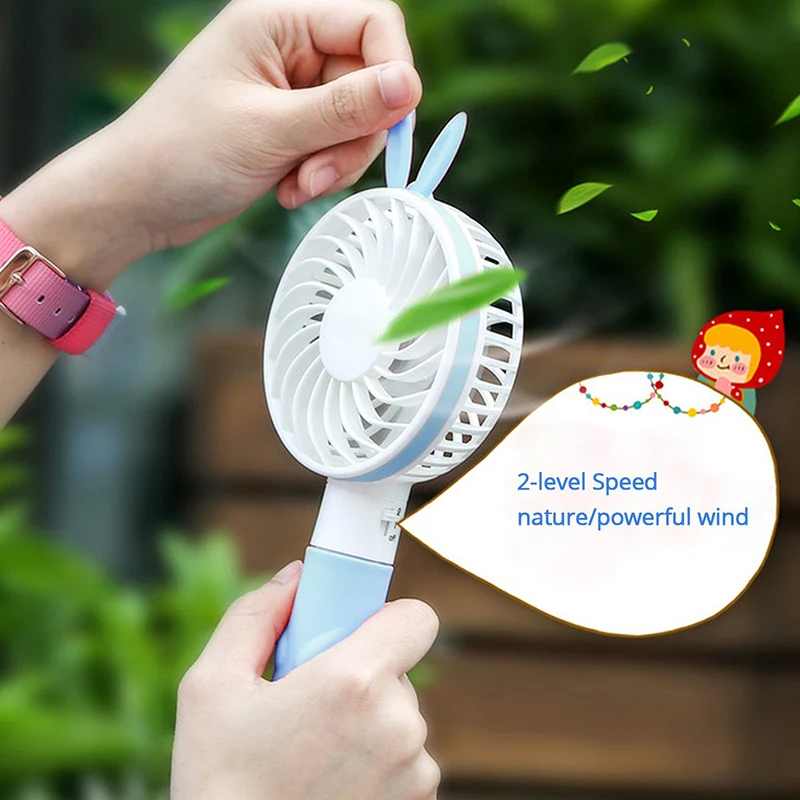 

Cartoon small bear handheld mini fan usb portable fan desk rechargeable air conditioner for Student best gift