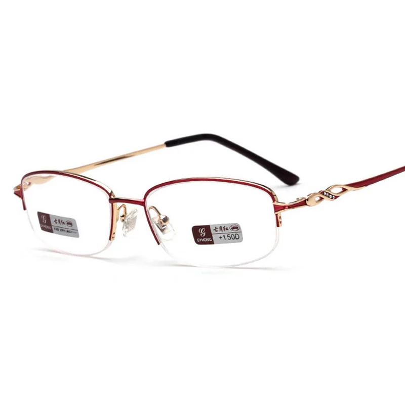 Optical High Quality inlay imitation diamonds metal frame Reading