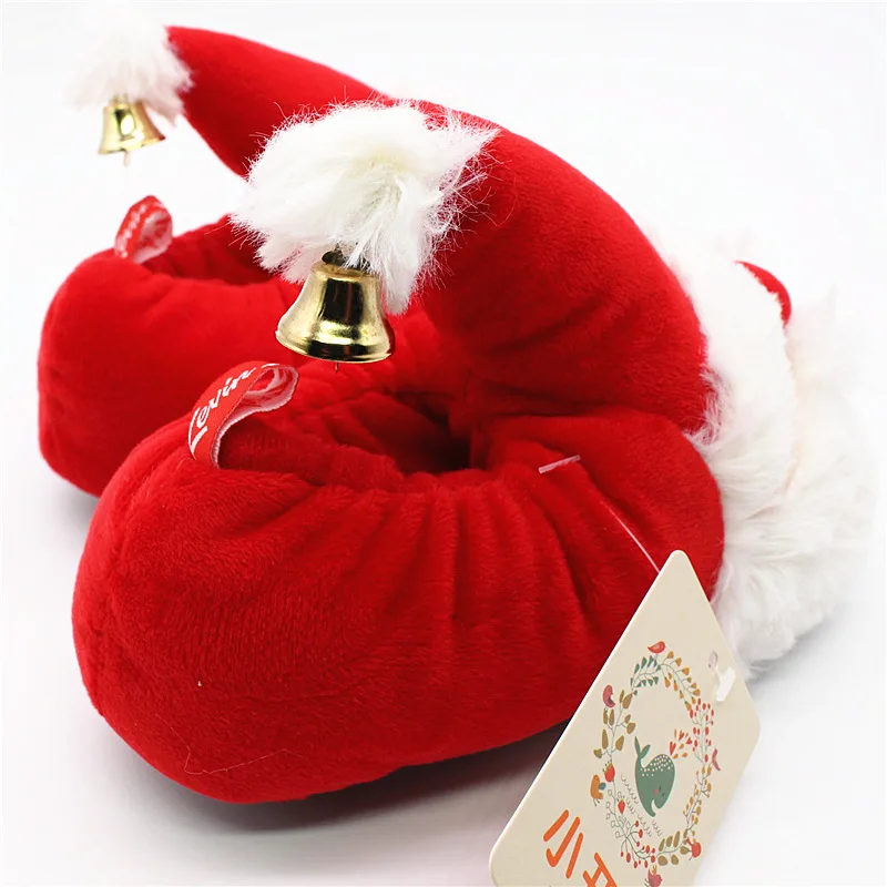 XiaoKaiXin/зимние теплые плюшевые тапочки Санты с рисунками из мультфильмов, женские/мужские/Детские домашние тапочки в рождественском стиле, рождественские подарки