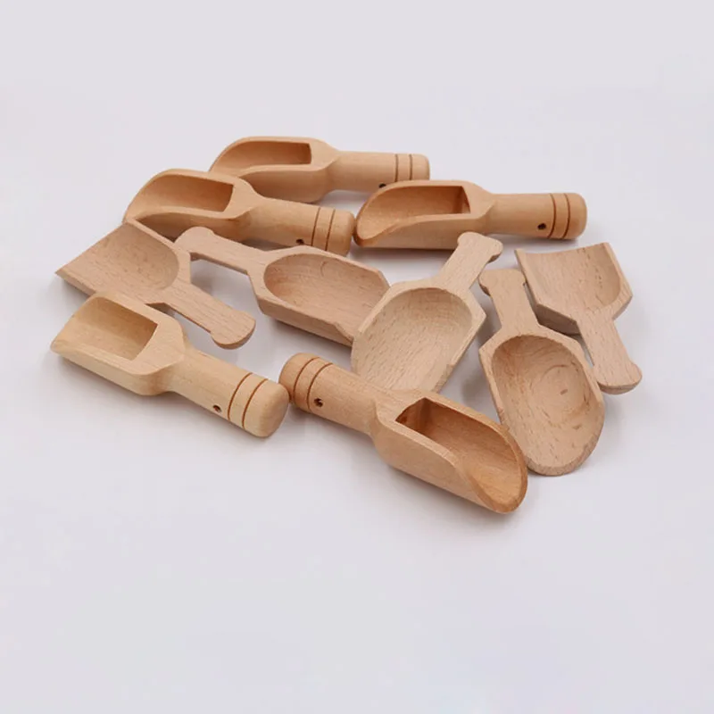 500pcs Small Solid Wooden Scoop for Salt Tea Wooden Bath Salt Spoon ZA6173in Tea Scoops from