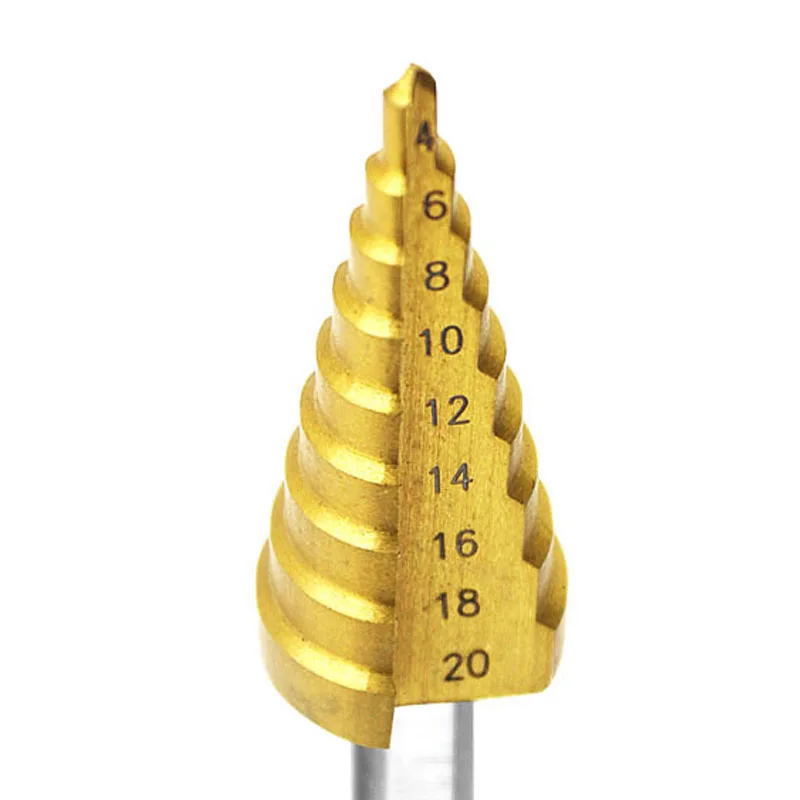 3Pcs HSS steel Large Step Drill Cone Drill Titanium Bit Set Step Drill Bit Set Tool Hole 4-32mm 4-20mm 4-12mm 3Pcs HSS steel Large Step Drill Cone Drill Titanium Bit Set Step Drill Bit Set Tool Hole 4-32mm 4-20mm 4-12mm