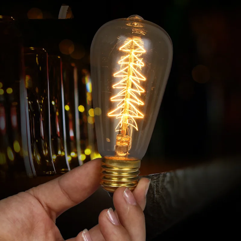Vintage Bulbs E27 Edison Incandescent Light Bulb ST64 40W AC 220V Retro Glass Edison Filament Bulb Lamp Ampolletas Lamp Lights (4)