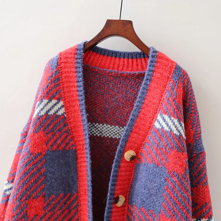 OMCHION Roupas Feminina зимнее пальто для женщин однобортный корейский Кардиган большого размера Свободный вязаный свитер куртка пончо LS109