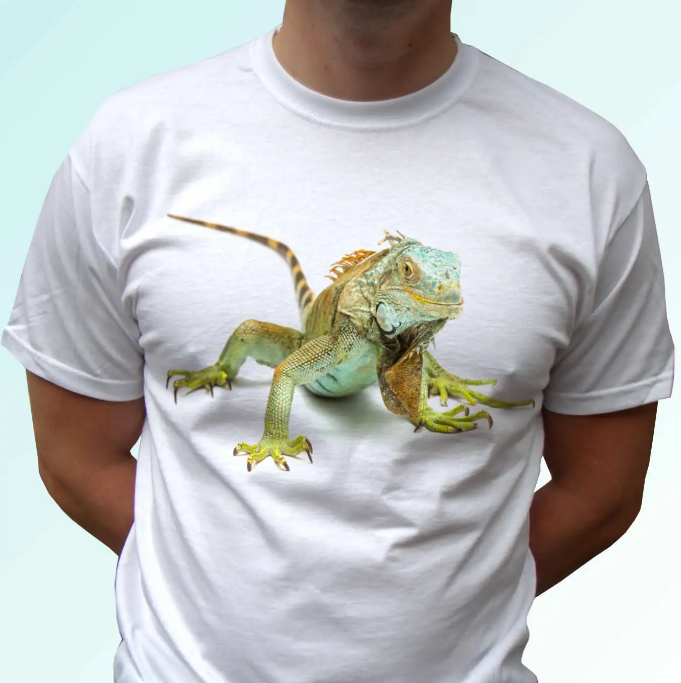 

Green Iguana white t shirt animal tee lizard top -mens womens kids baby sizes Funny Tops Tee New Unisex Funny Tops free shipping