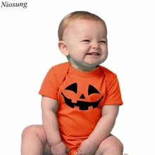 Niosung Infant Baby Girls Boy Halloween Short Sleeve Romper Coverall Teddy Leotard Jumpsuit Clothes Halloween Party Clothes